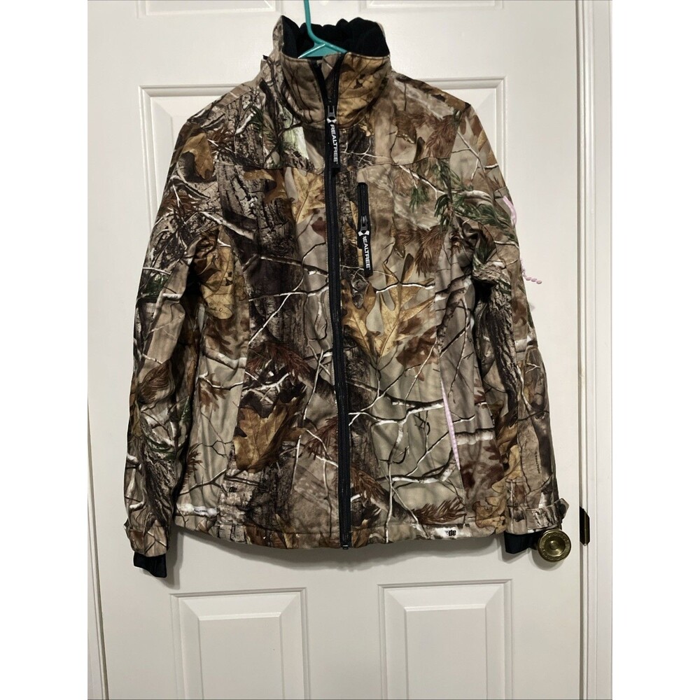 Women’s RealTree Camo Hunting Coat Jacket Size Medium Quilted Fleece Lined